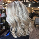 Blonde Balayage with Shoulder Length Cut