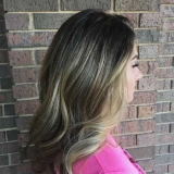 Chocolate to Blonde Balayage with Long Layers