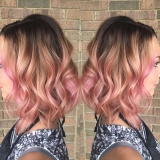 Dusty Rose Balayage with a Bob