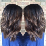 Soft Brown Balayayge with a Shoulder Length Cut