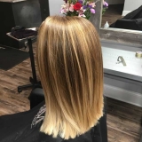 Blonde Balayage with a Blunt Cut