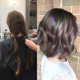 Oil Slick Hair Color with a Bob