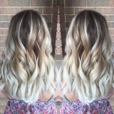 Bright Blonde Balayage with Long Layers