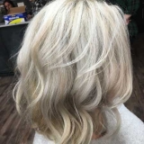 Blonde Highlight with Shoulder Length Cut