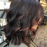 Chocolate Balayage with a Layered Bob