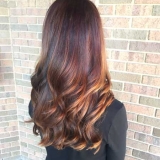 Red and Copper Balayage with Long Layers